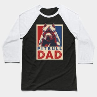 Pitbull Dad Pop Art Style Baseball T-Shirt